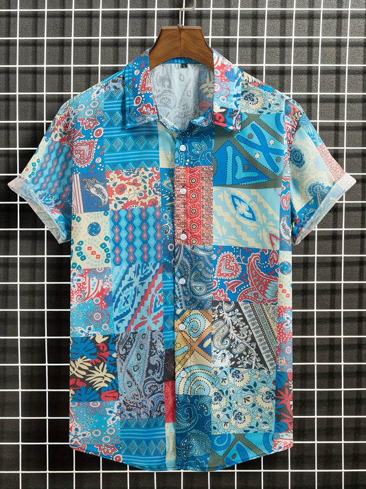 Men's Casual Street Style Short Sleeve Shirt For Summer