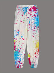 Lips Print Off Shoulder Crop Top & Print Pants Set