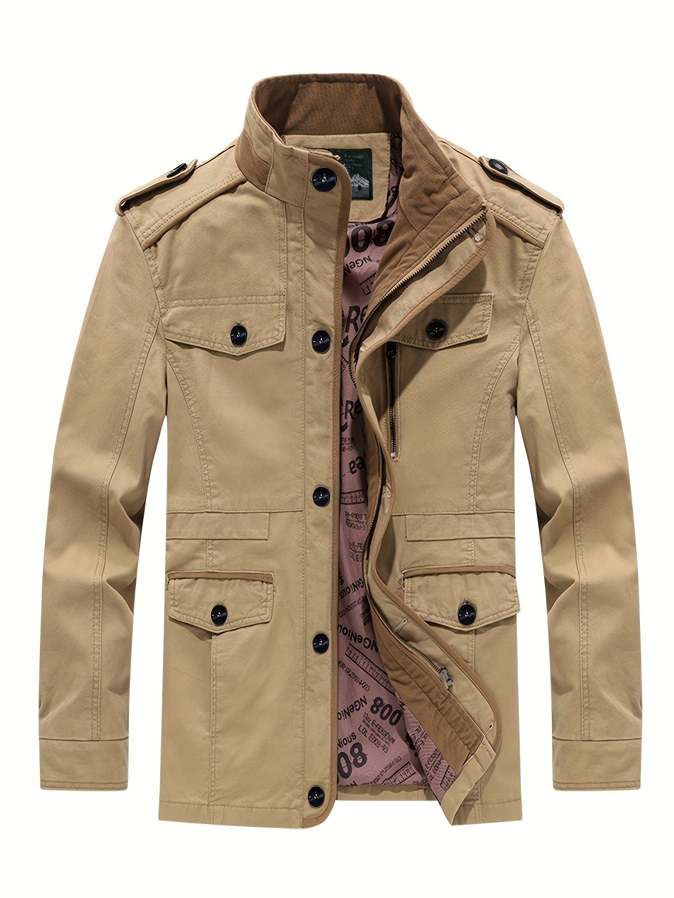 Men's Retro Cotton Jacket Windproof Coat for Autumn and Winter