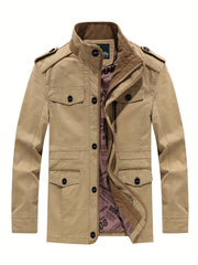 Men's Retro Cotton Jacket Windproof Coat for Autumn and Winter