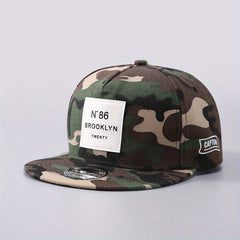 Label Patch Unisex Baseball Cap Hip Hop Block Snapback Hat Adjustable