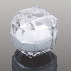 20 Pcs Plastic Ring Boxes Crystal Earrings Jewelry Storage Wedding Proposal
