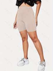  Solid Stretch Skinny Fit Biker Shorts