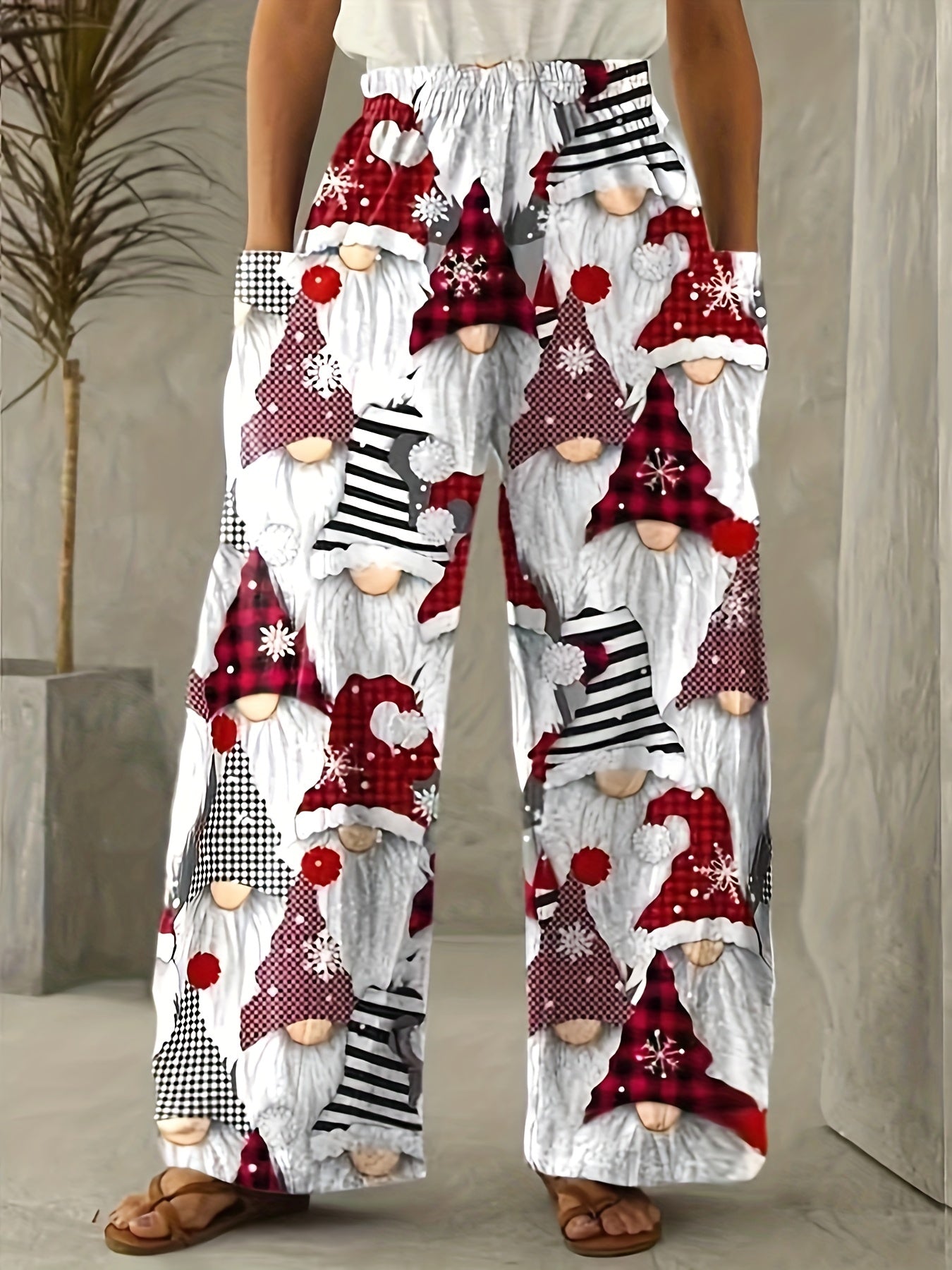 Women's Plus Graphic Print Wide Leg Pants