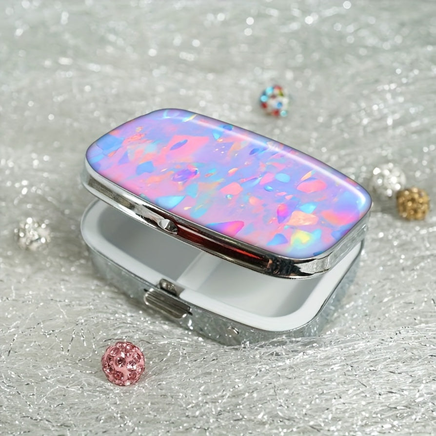 Compact 2 Compartment Pill Case Portable Medicine Organizer with Secure Clasp