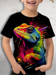 Boy's 3D Lizard Graphic T shirt Breathable Novel Tee Kid's Clothing