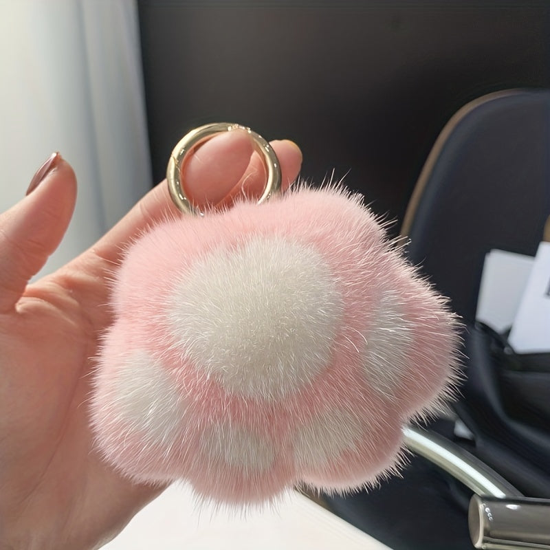 Cat Paw Plush Pendant Girl Heart Schoolbag Pendant
