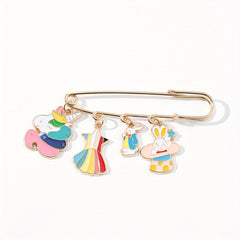 Spaceman Astronaut Clothes Pin Creative Cartoon Rainbow Pony Butterfly Brooch