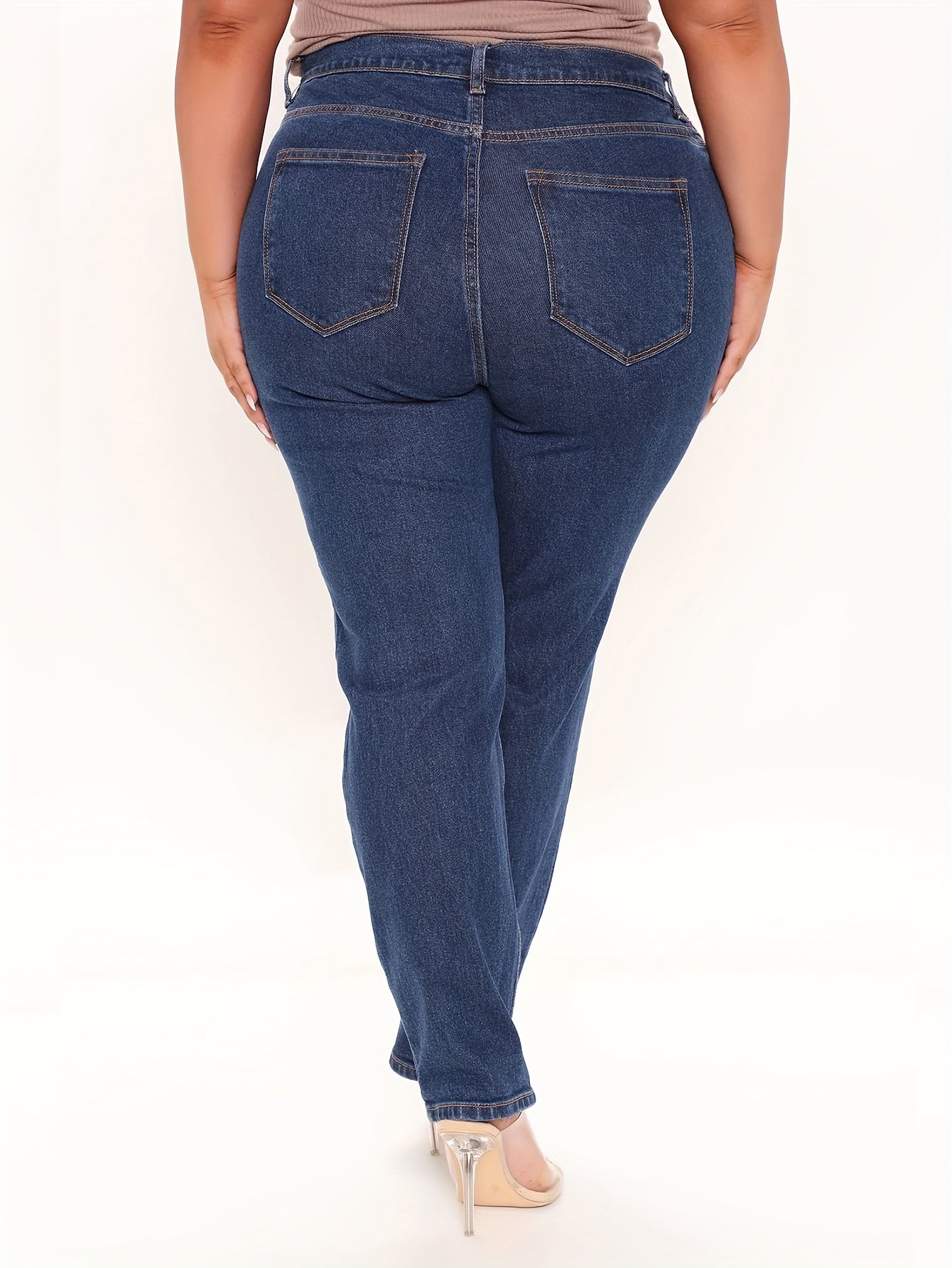  High Rise Straight Leg Jeans