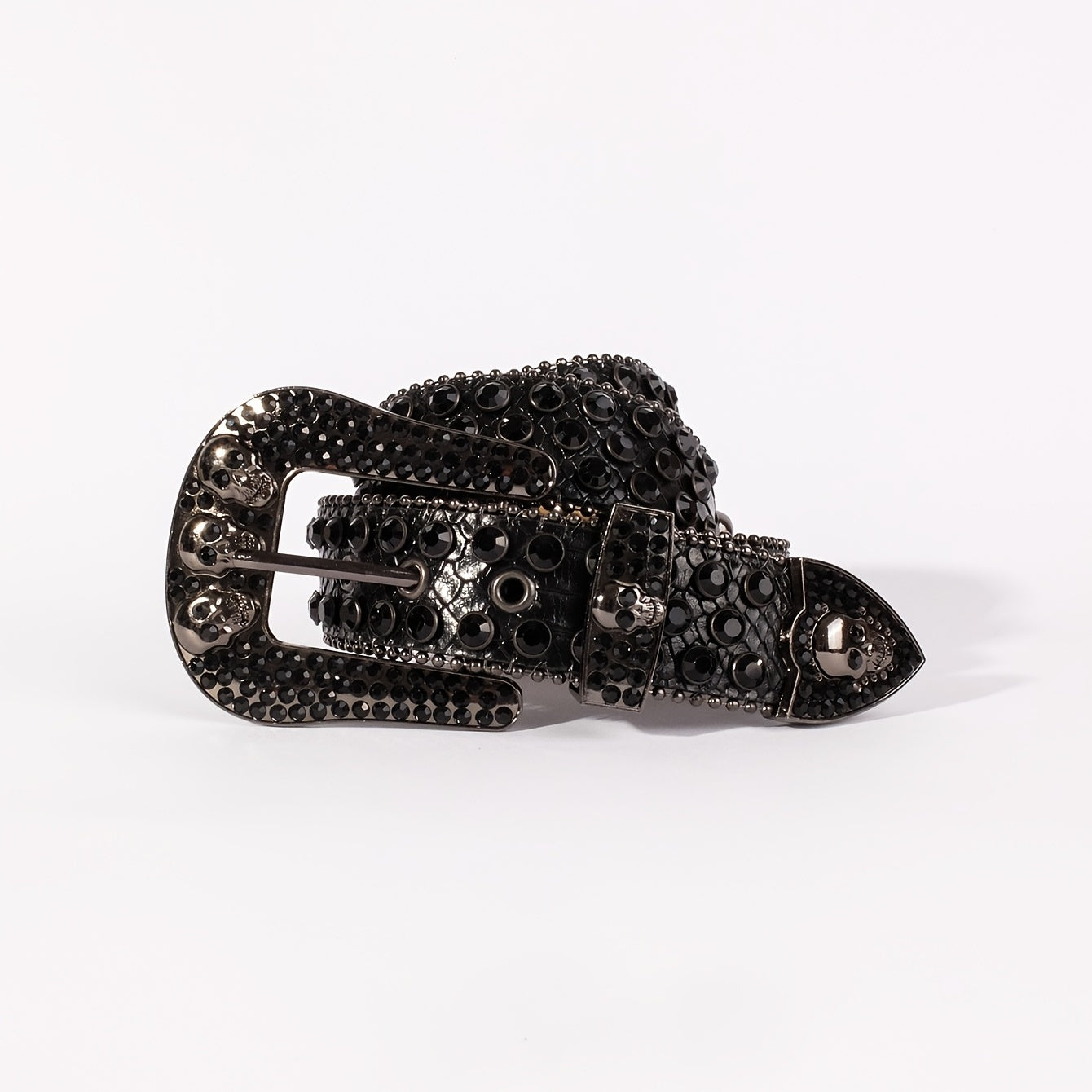 Skull Metal Buckle Belt Bling Rhinestone Western Hip Hop Jeans Pants Belts