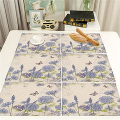 Bohemian Linen Placemat Hydrangea Pattern Table Mat