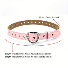 4pcs Heart Buckle Jeans Strap Men