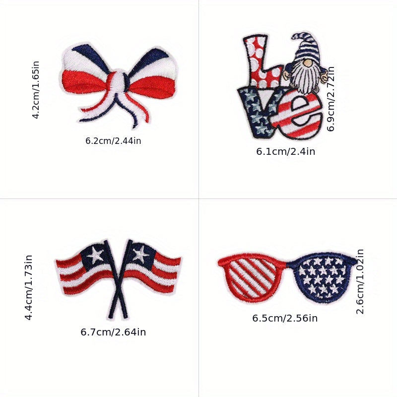 Men's Independence Flag Baseball Cloth Stickers