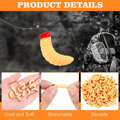 50pcs Soft Fishing Worm Baits Silicone Lures for Bass Fishing Tackle