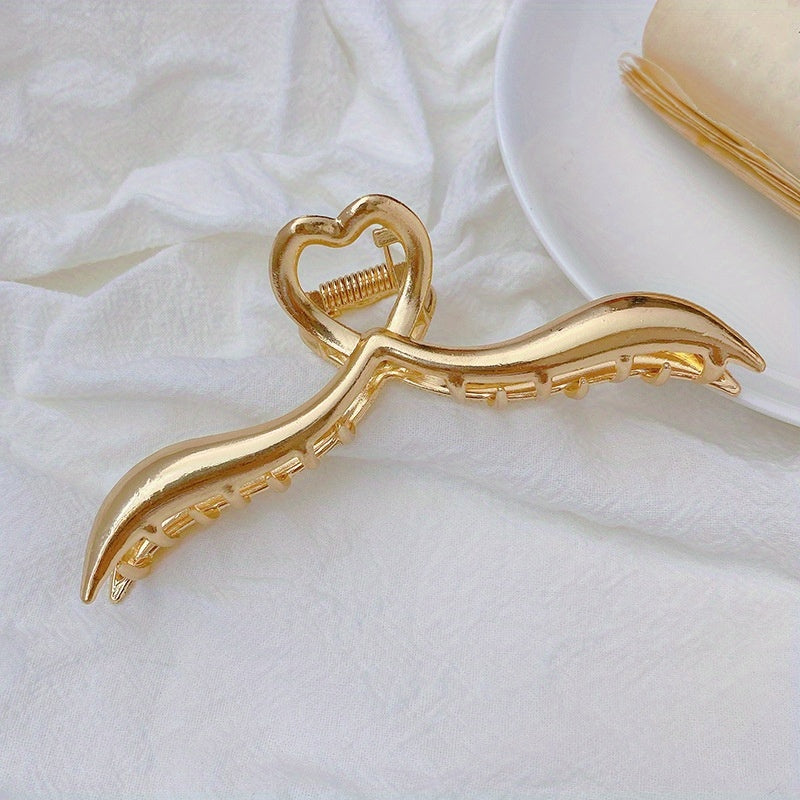 Golden Metal Large Hair Clip for Women and Girls