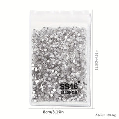 1440Pcs Rhinestones Nail Art Round Crystals Strass Glass Nail Charms