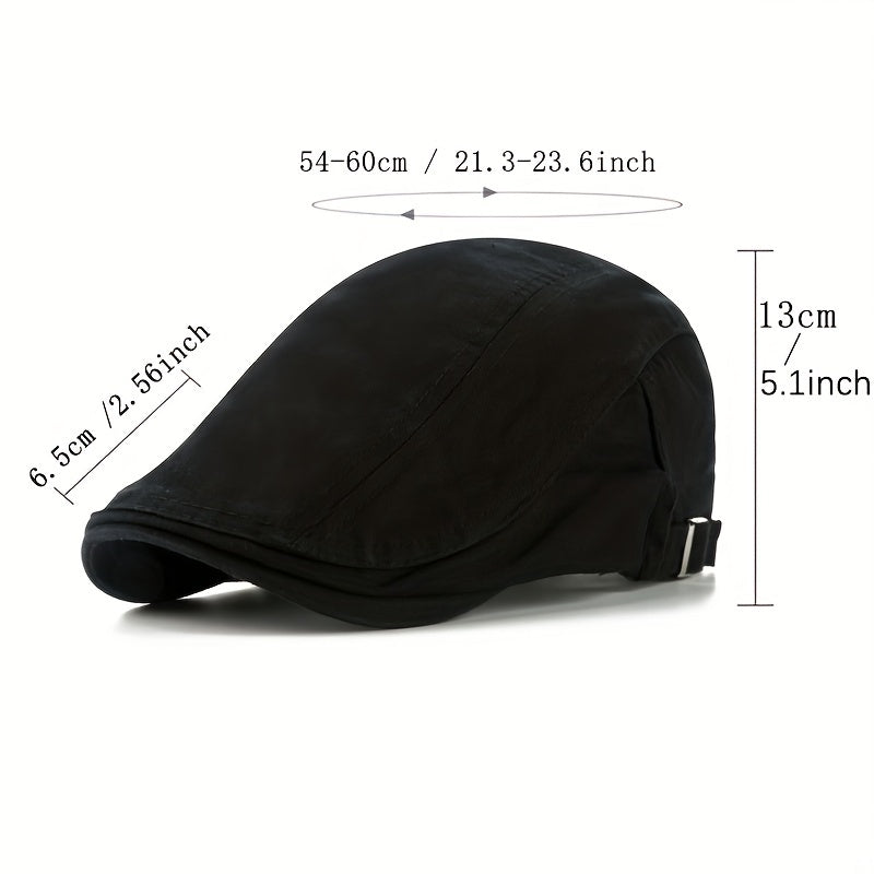 Solid Men's Casual Beret Vintage Visor Cap For Men