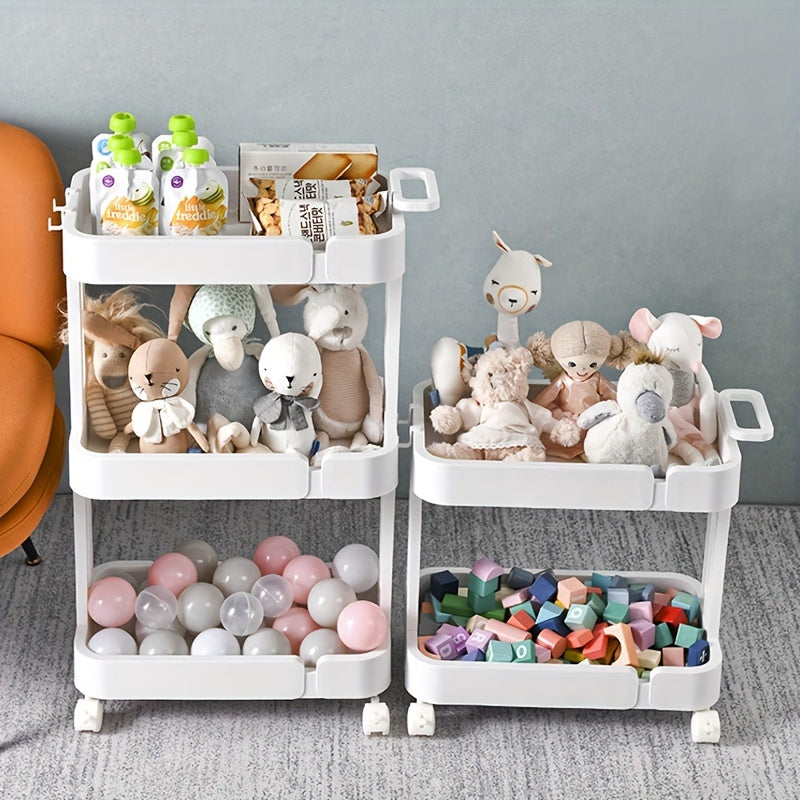 1pc Standing Storage Rack Living Room Kitchen Storage Rack Movable Storage Rack