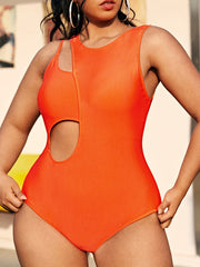  Sexy One Piece Swimsuit Women's Plus Cut Out Neck Swimsuit