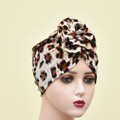 Leopard Print Bandana Cap for Women Girls