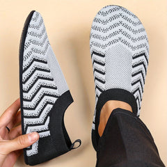 Men's Knit Slip-On Sneakers No Tie Lace Outdoor Walking Shoes