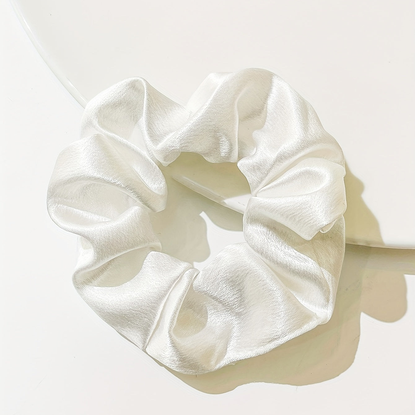 4pcs Solid Silky Scrunchies Hair Rope for Girls and Women