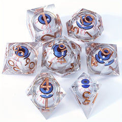 Dragon Eye Resin Dice Set 7pcs Polyhedral Dice Halloween Decoration
