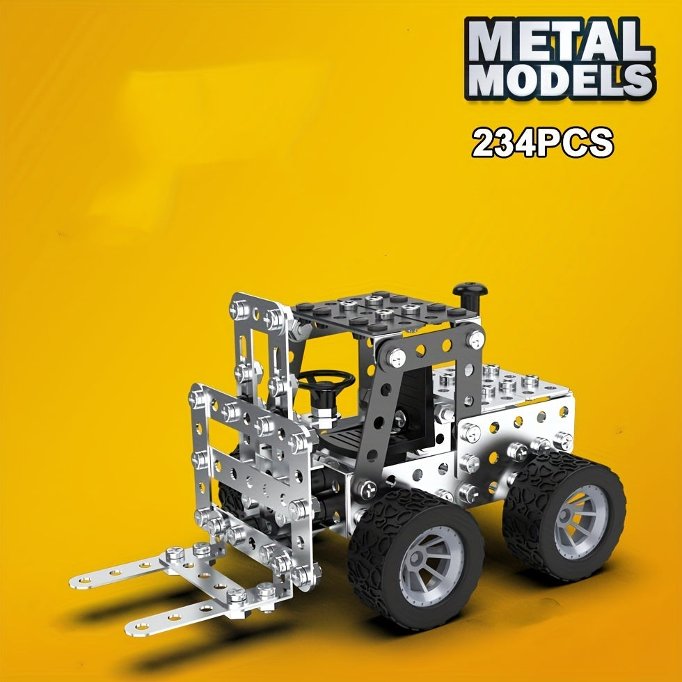 234pcs Metal Model Construction Toys DIY Excavators Forklift Puzzle