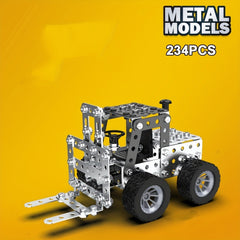 234pcs Metal Model Construction Toys DIY Excavators Forklift Puzzle