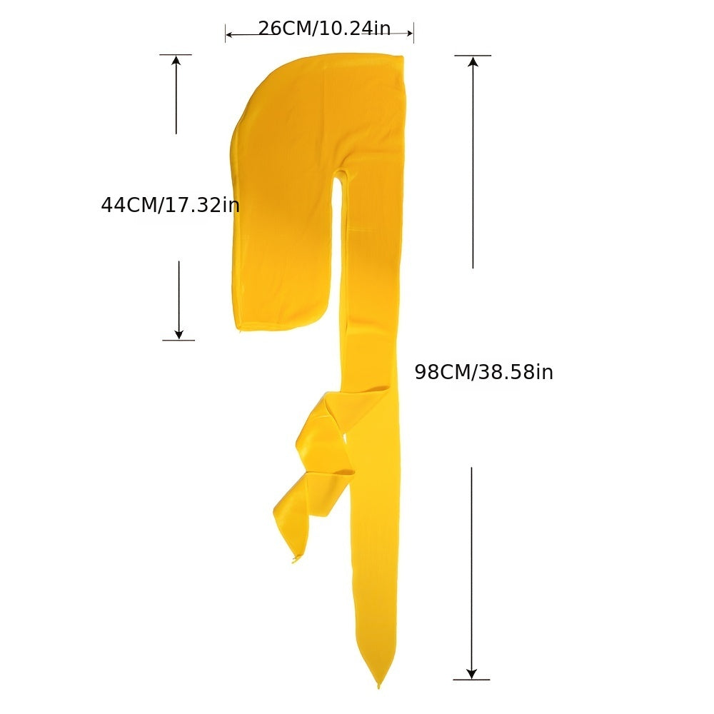 Velvet Solid Pirate Hat Men's Durag Polyester Long Tail Bandana 