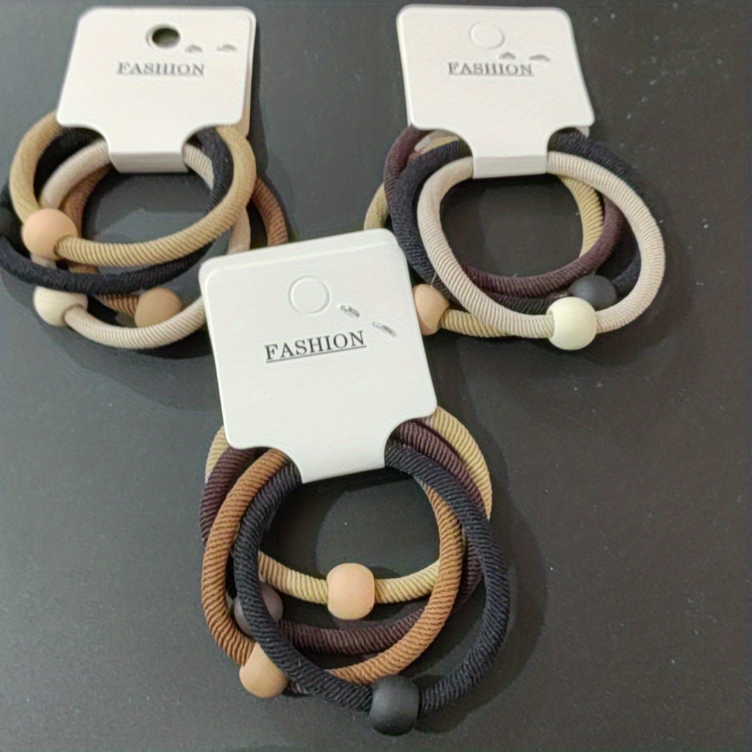 4pcs Beaded Hair Rope Ponytail Holder Hair Accessories