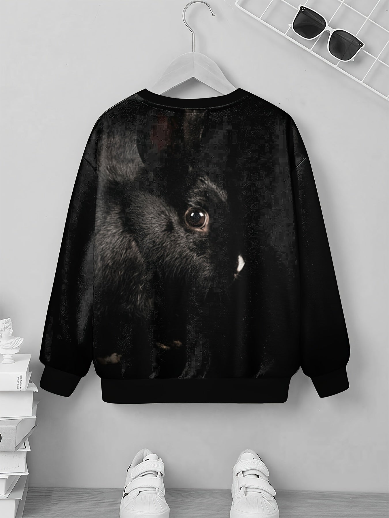 Rabbit 3D Print Boys Sweatshirt Long Sleeve Pullover Top