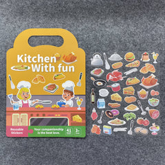 Kids DIY Bubble Scene Sticker Book Jelly Paste Toy