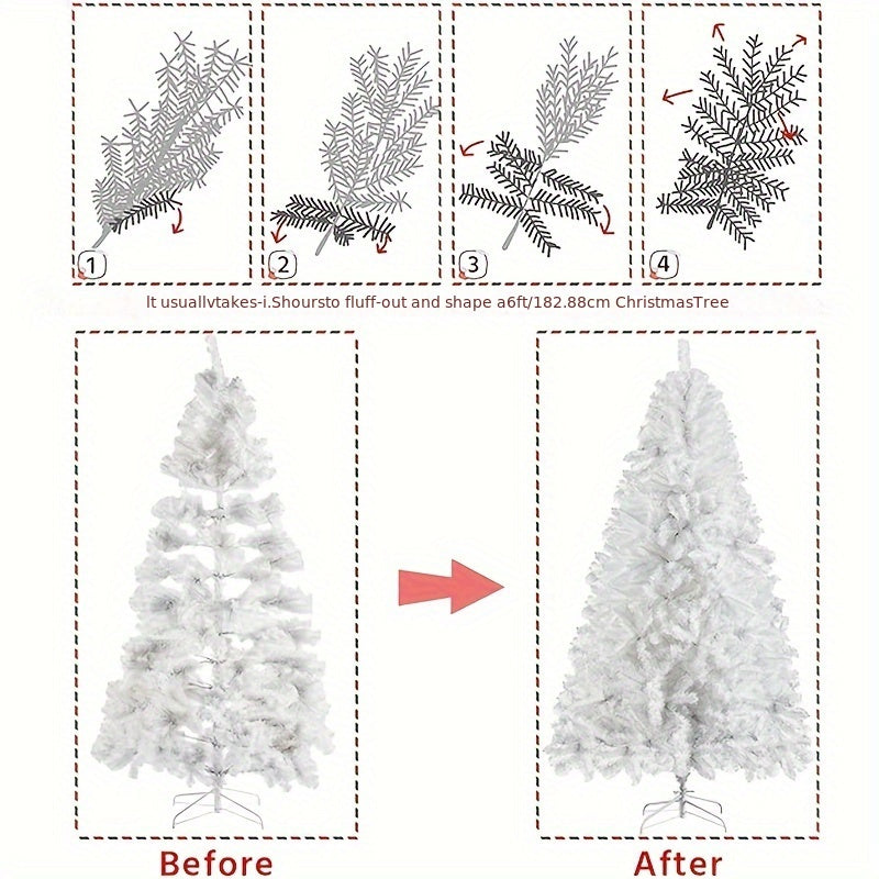 Artificial Christmas Tree With Metal Stand For Home Office And Christmas Party