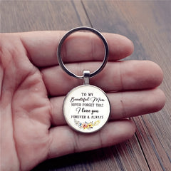 Zinc Alloy Flower Alphabet Keychain for Mom - Bag Purse Charm