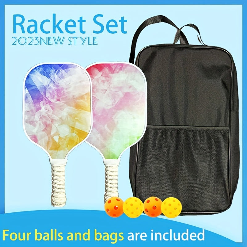 Pickleball Paddle Set with 2 Paddles, 4 Balls, and Bag