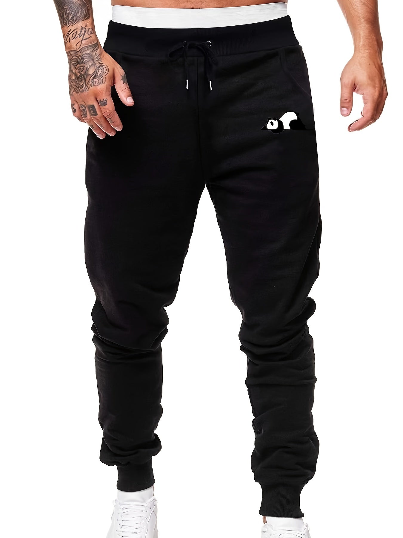 Panda Print Men s Drawstring Sweatpants Loose Casual Comfy Jogger Pants