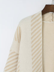  Colorblock Stripe Long Sleeve Cardigan