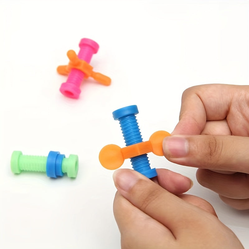 Colorful Screwing Toy Rotating Screw Pencil Cases Fidget Toy For Kids