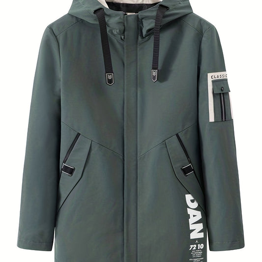 Men's Hooded Windbreaker Jacket Zip Up Coat