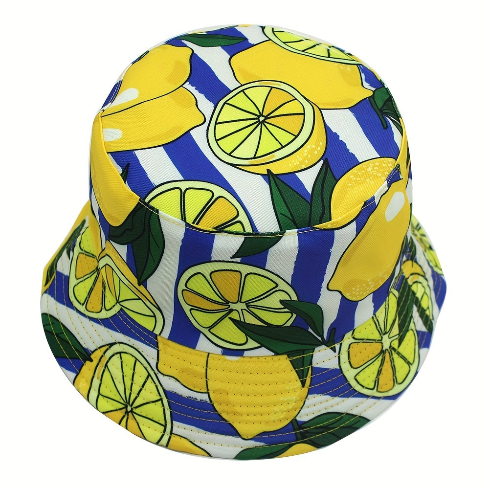 Fruit Pattern Print Bucket Hat Men's Summer Outdoor Sun Hat