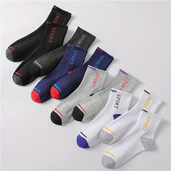 10 Pairs Letter Print Sports Socks Breathable Crew Socks Women's Stockings