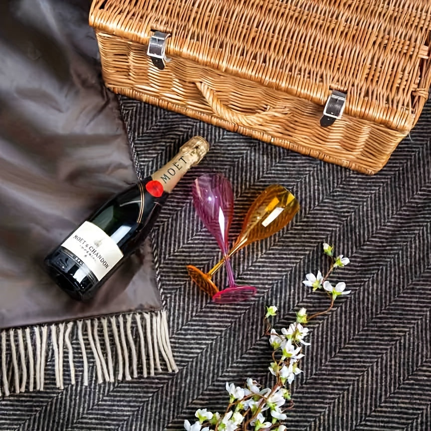 Outdoor Waterproof Wool Picnic Blanket for Camping