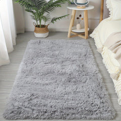 Soft Fluffy Shag Area Rugs For Living Room Grey Shaggy Floor Carpet