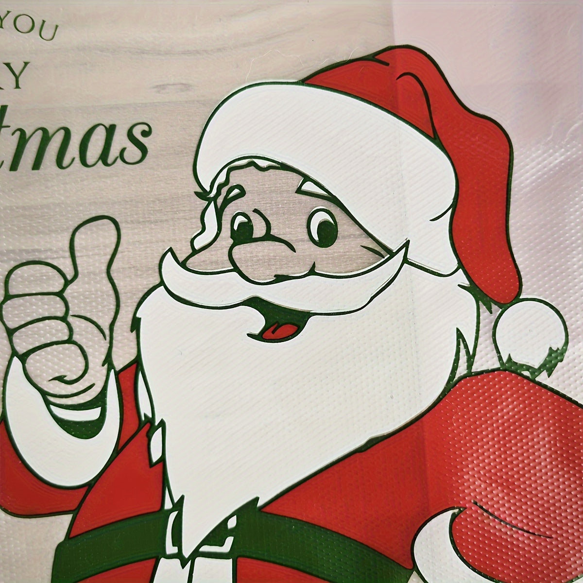 50pcs Pink Christmas Bags Santa Claus Printed Plastic Bags