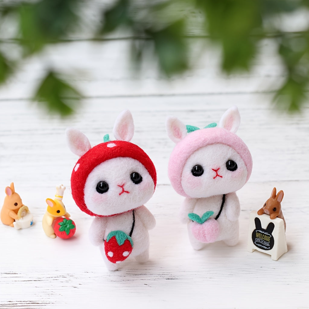 Red Strawberry Rabbit Felt DIY Material Package Doll Decoration Sewing Beginner