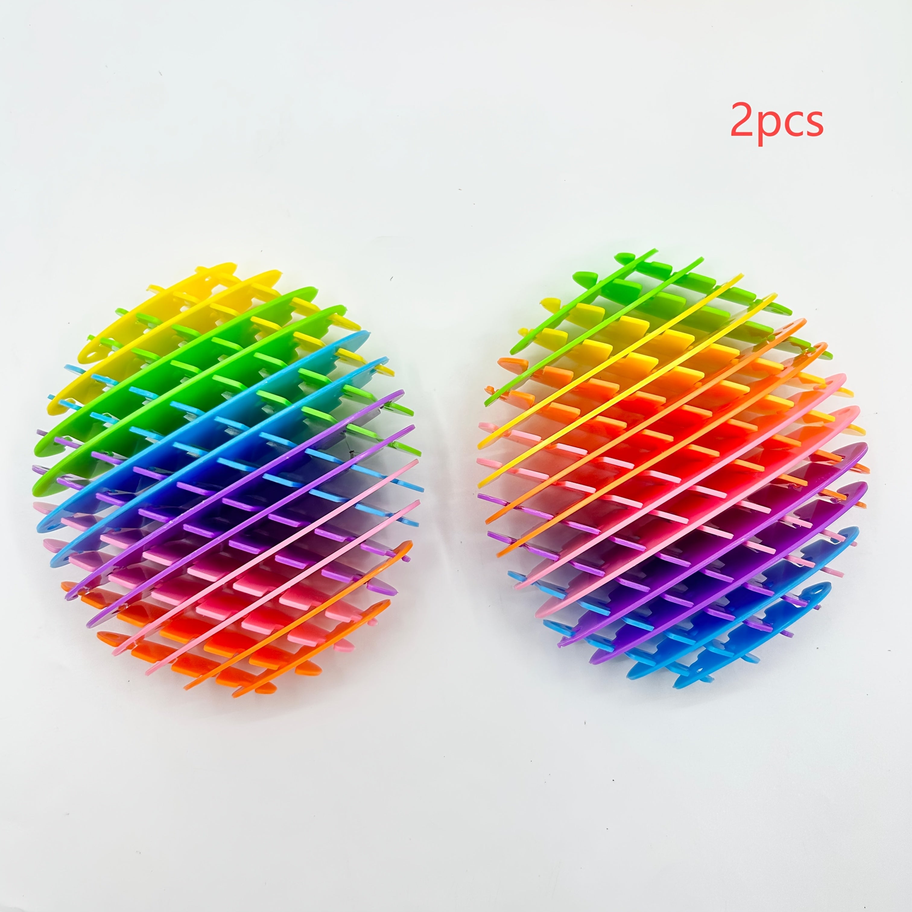 2 Pack Neon Stretchy Balls Interactive Sensory Toys Vibrant Rainbow Patterns