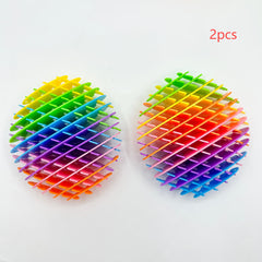 2 Pack Neon Stretchy Balls Interactive Sensory Toys Vibrant Rainbow Patterns