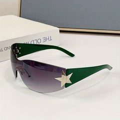 Frameless Sporty Sunglasses Y2K Shades Glasses for Men and Women