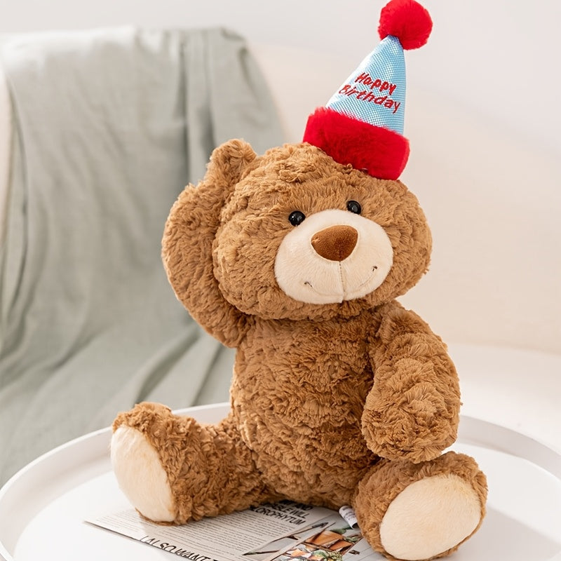 Cute Birthday Teddy Bear with Happy Birthday Hat